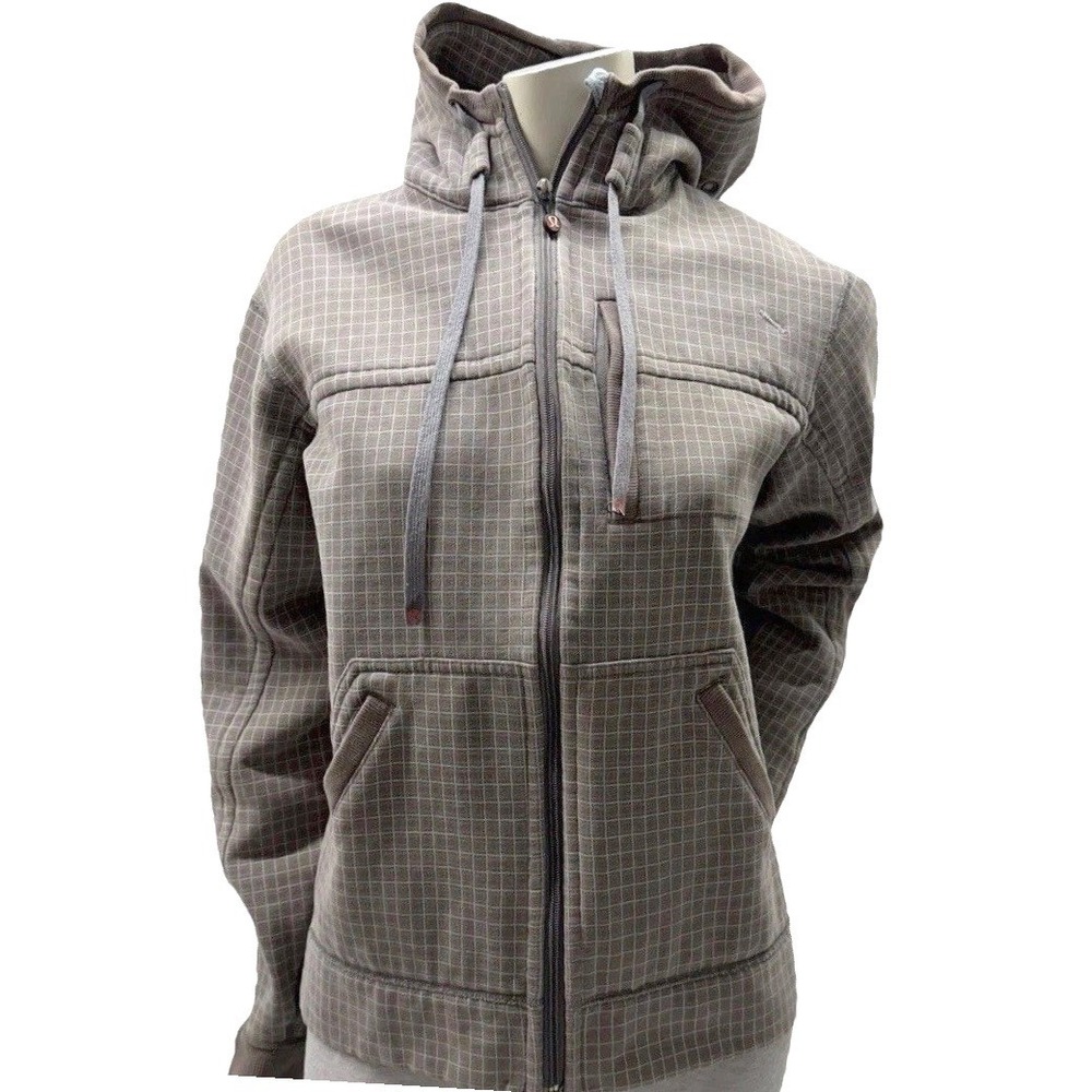 Lululemon Jacket Rare Vintage Distressed Hooded Zip Up Grid‎ Pattern Gorpcore S